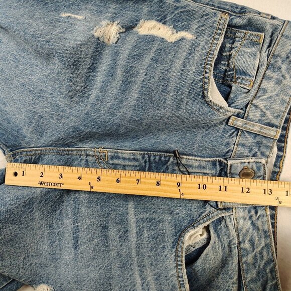 Zara Mom Jeans High-Rise Straight Distressed Ripped Sz 6 - Picture 12 of 12